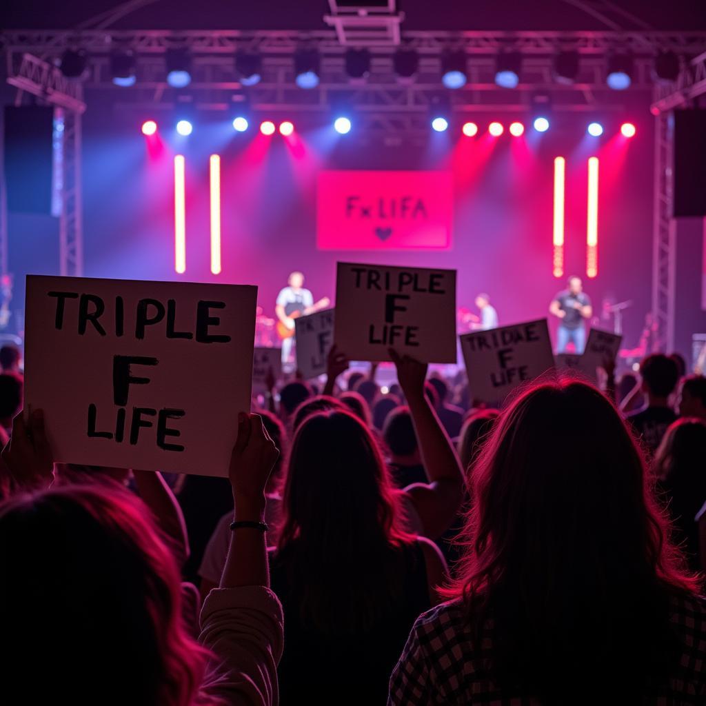 Fans displaying Flockaveli 2 Triple F Life signs