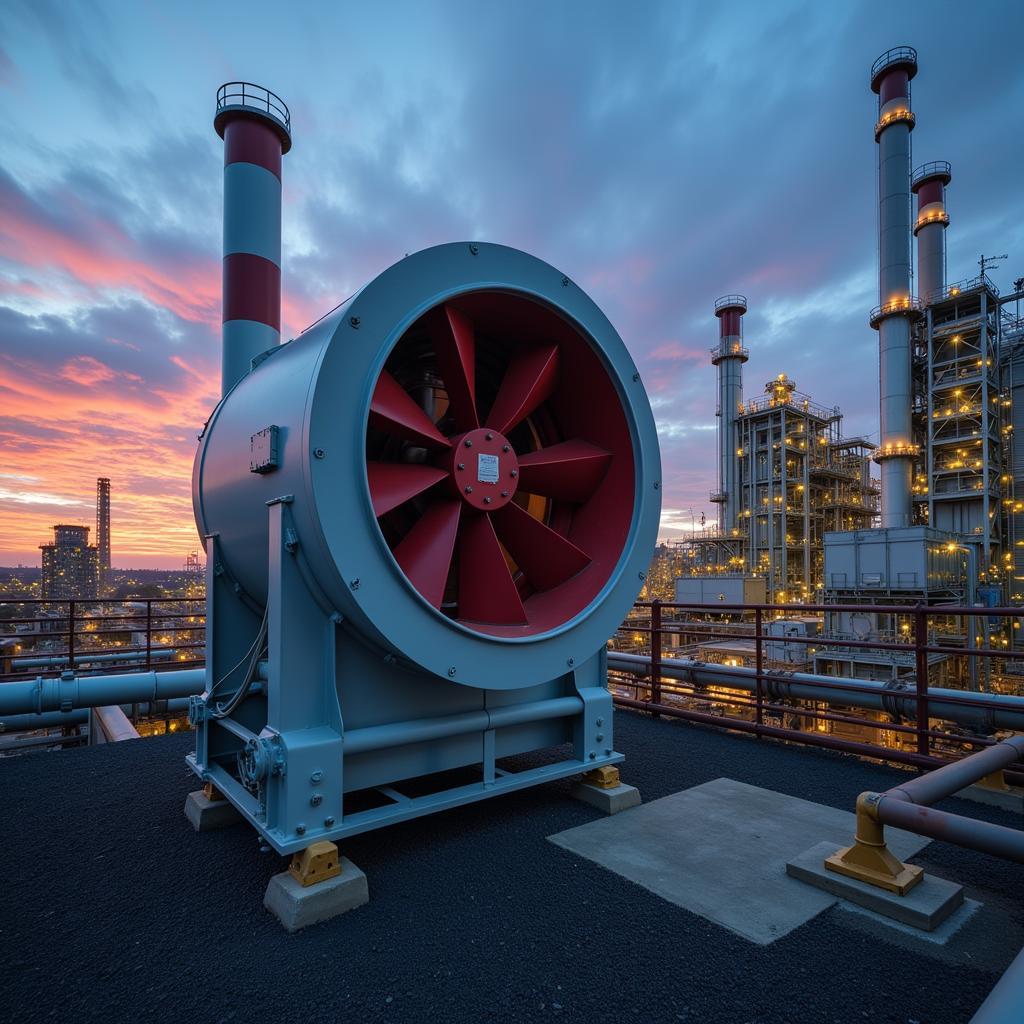 Flue Gas Fan Operating in an Industrial Setting