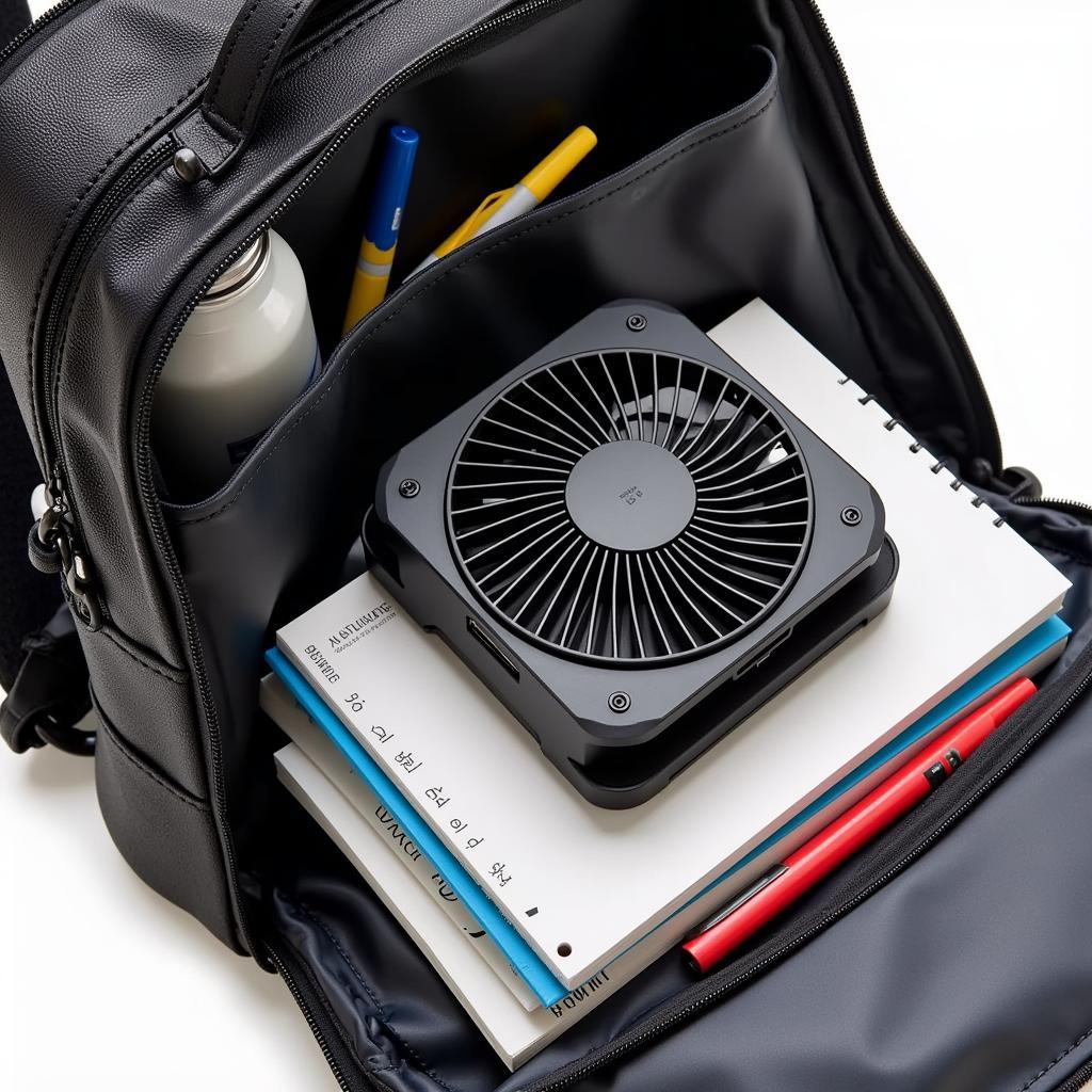 Foldable Laptop Fan in Backpack