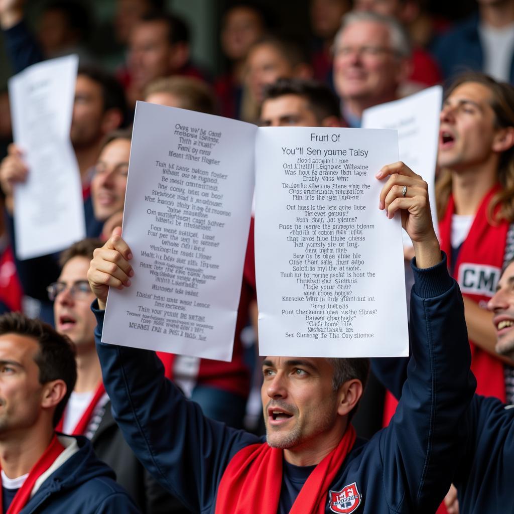 Fans Holding Chant Sheets