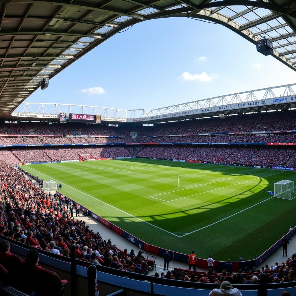 Football Stadium with Sponsor Banners