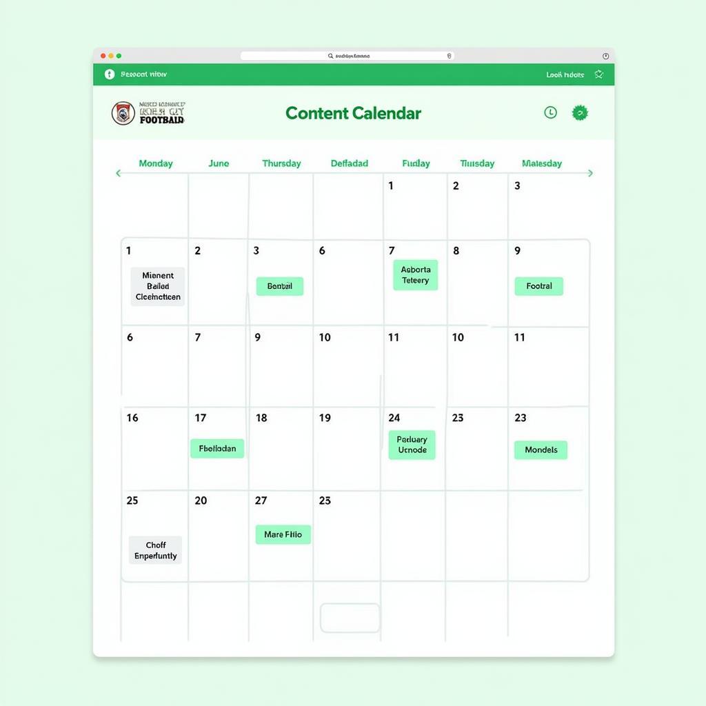 Content Calendar Example