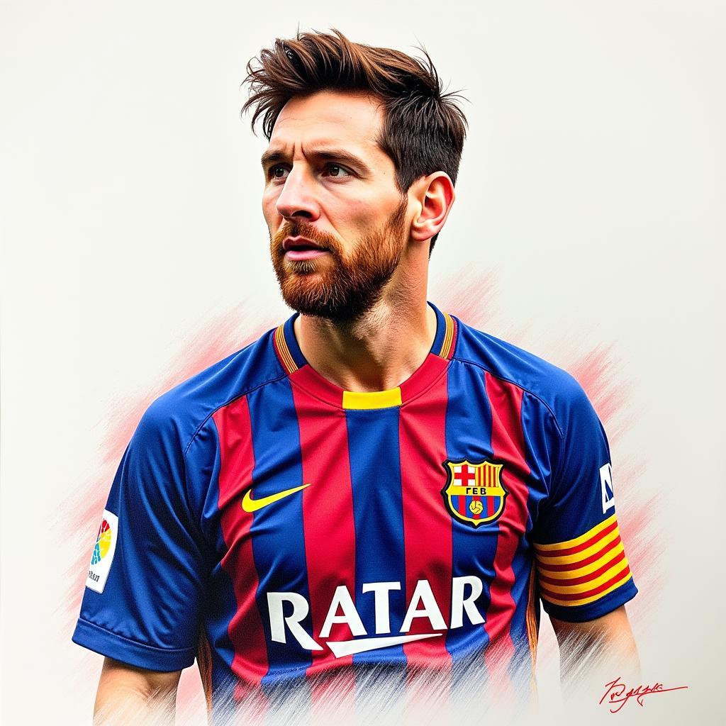 Football Fan Art: Player Portrait Messi