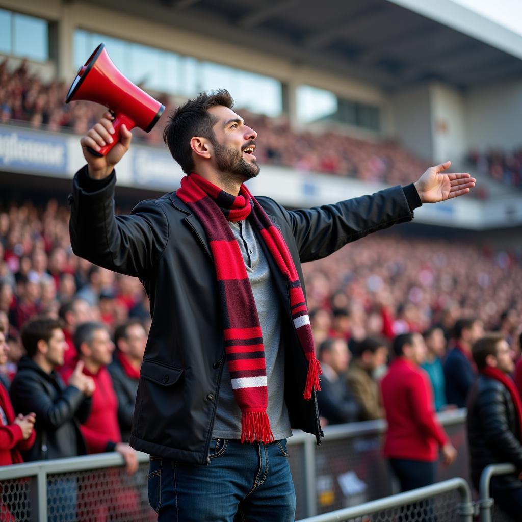 Football Fan Capo Leading Chants