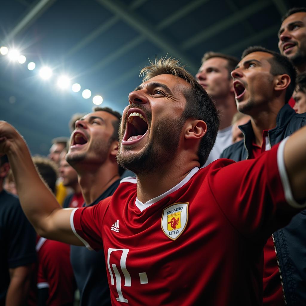 Football Fan Celebrating a Goal