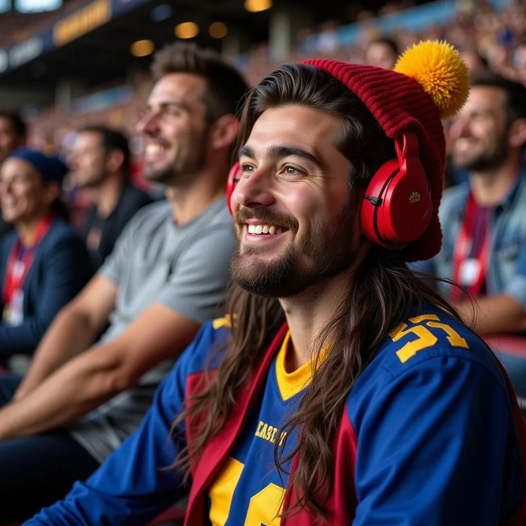 Football Fan Enjoying the Game