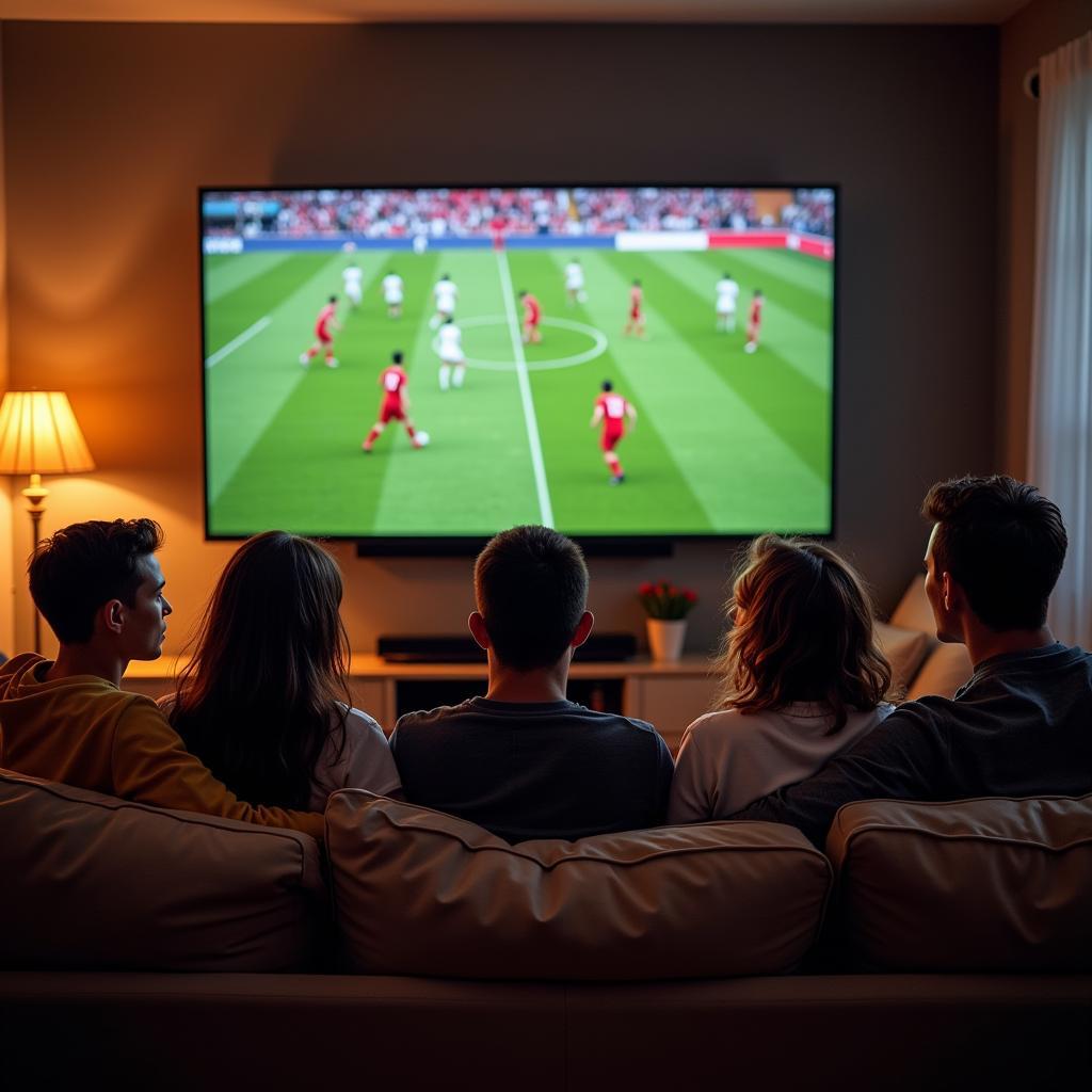 Group of Friends Watching Football