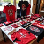 Football Fan Merchandise Display