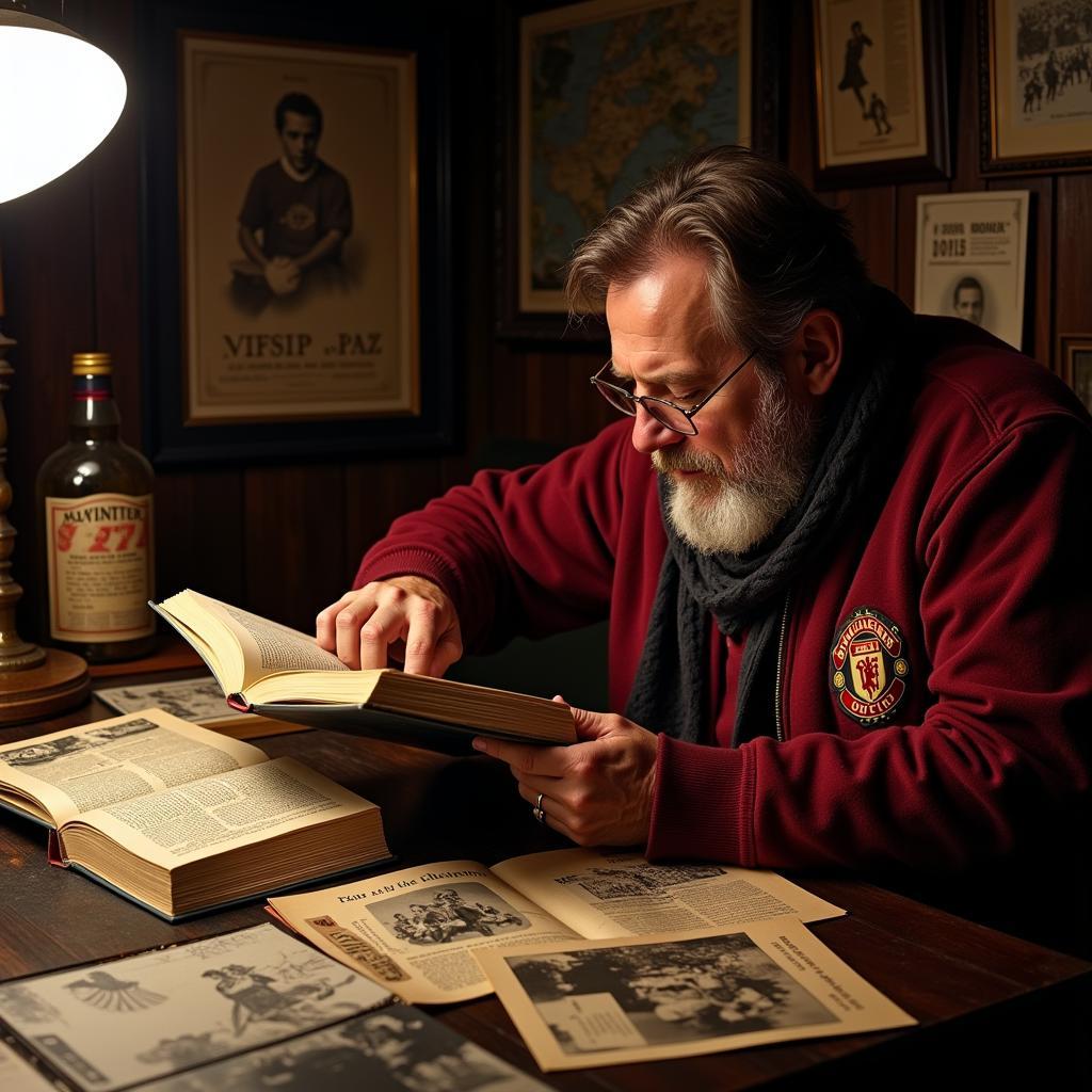 A football fan researching the history of his favorite team.