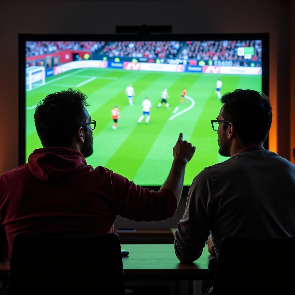 Football fans analyzing a match