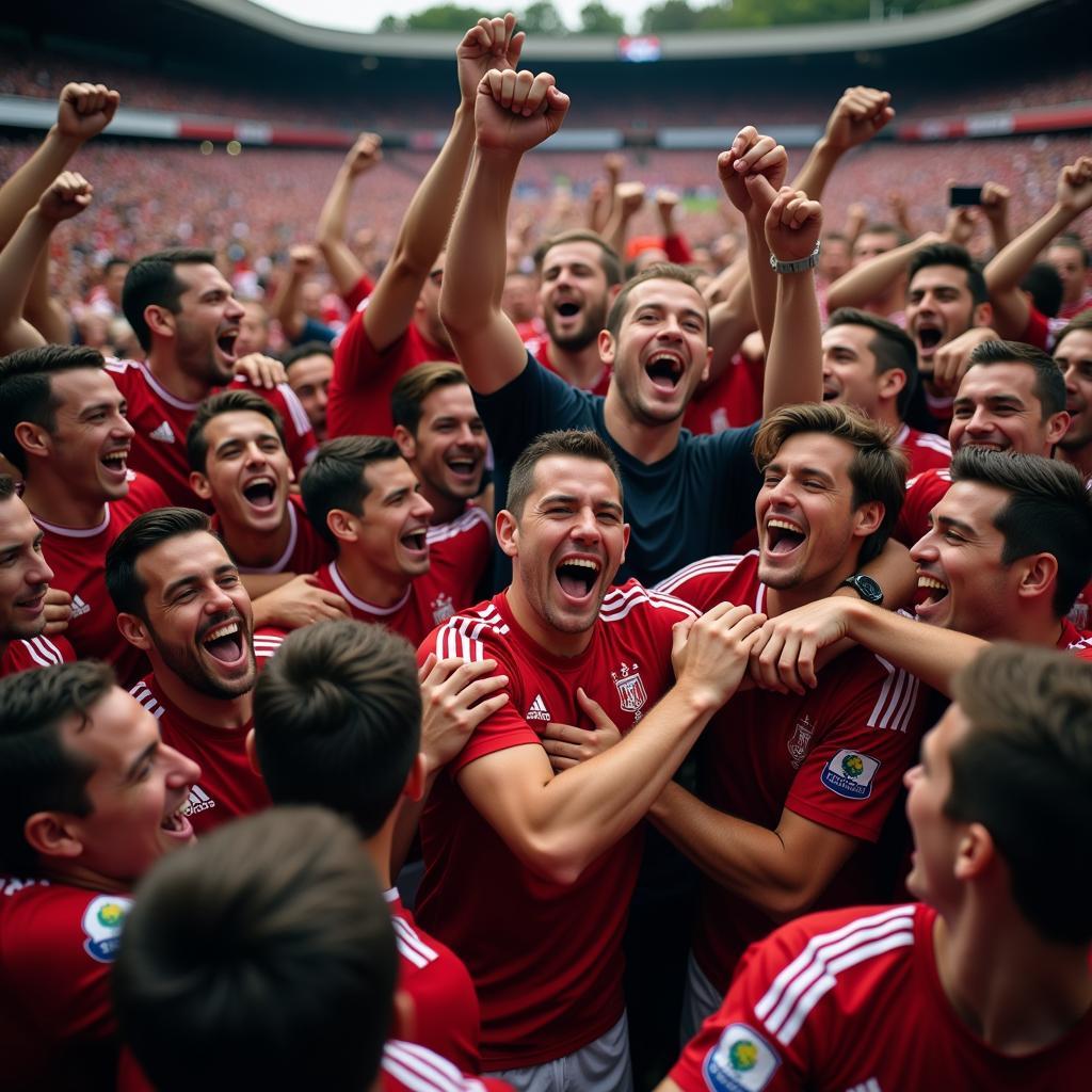 Football Fans Celebrating a Goal