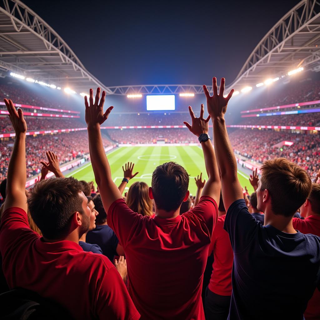 Fans Celebrating at Stadium Event