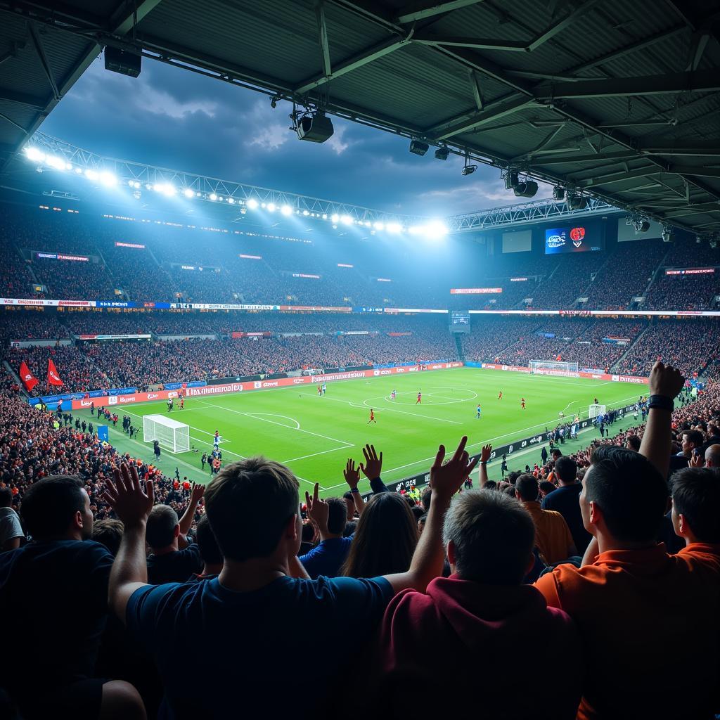 Football Fans Celebrating a Goal