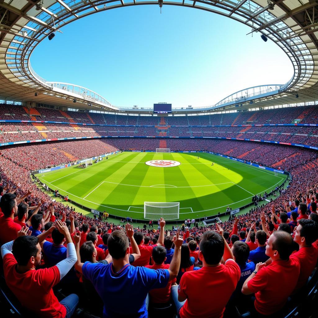 Football Fans Celebrating in a Stadium