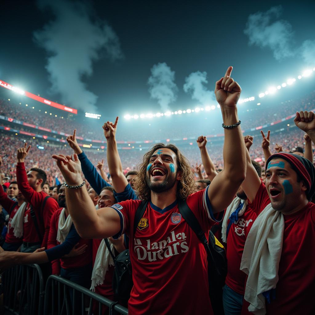 Football Fans Celebrating Victory