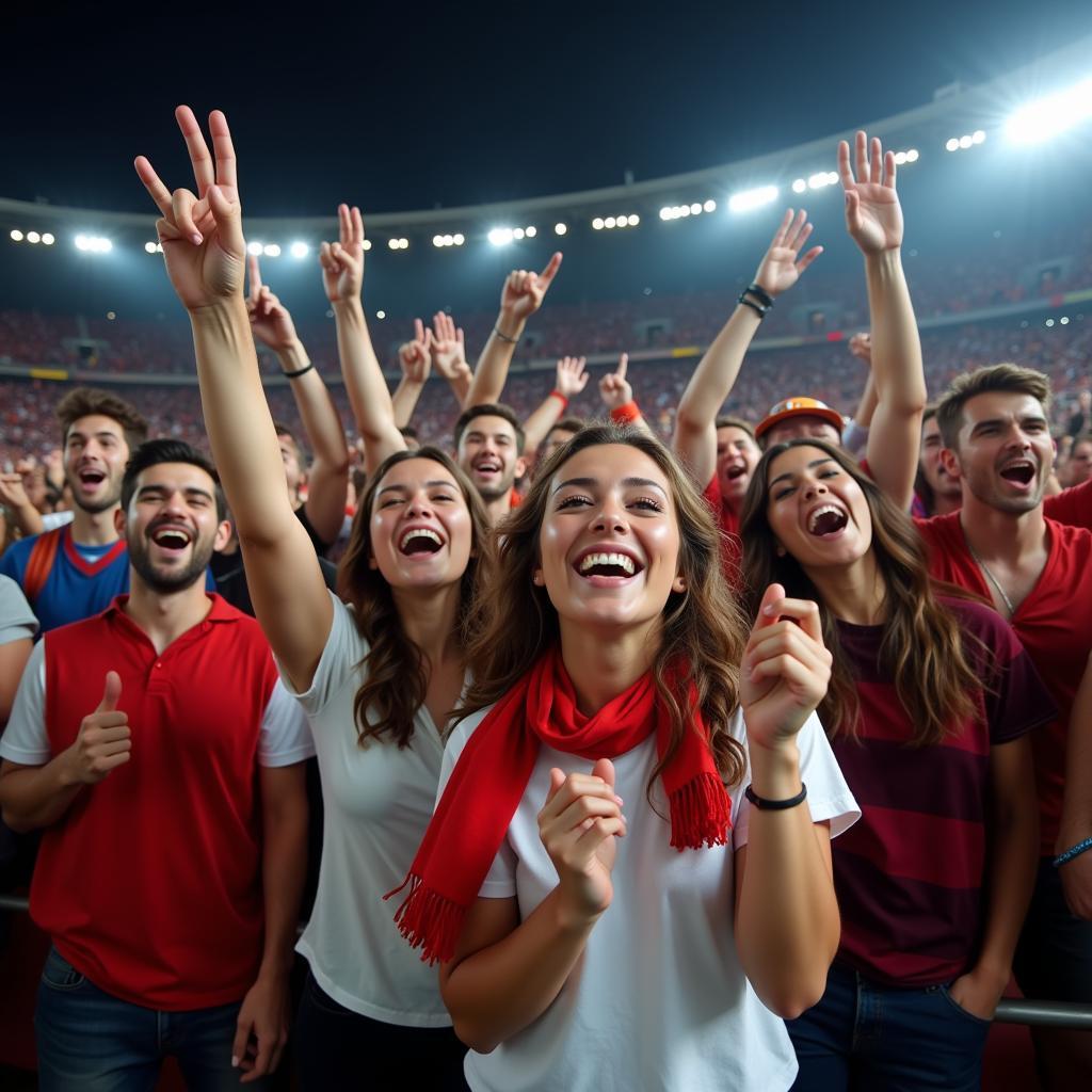 Fans celebrating victory