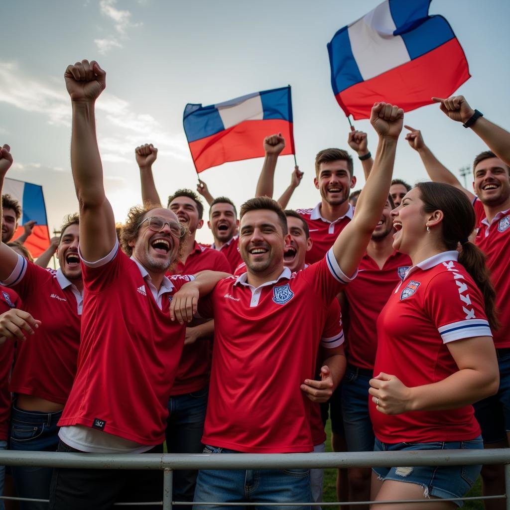 Football Fans Celebrating Victory