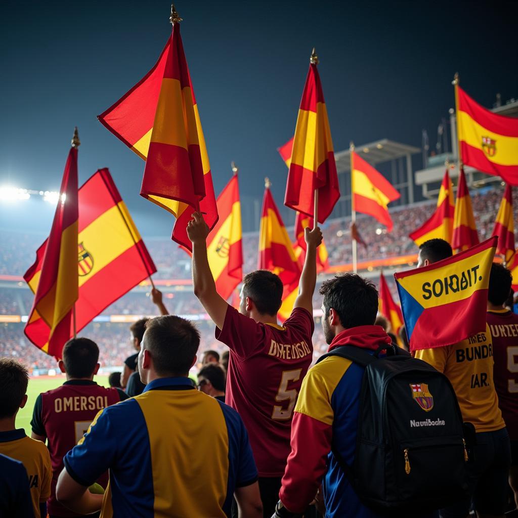 Supporters with Banners and Flags