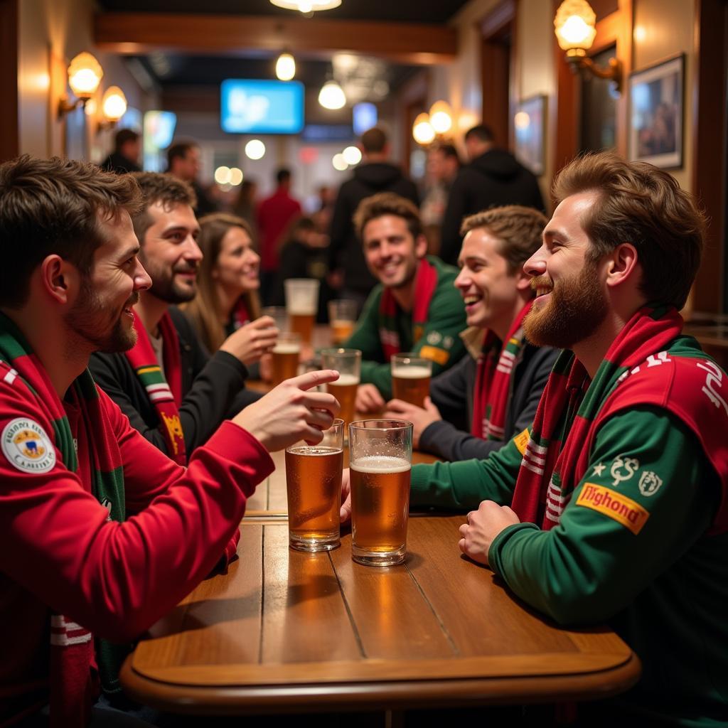 Football Fans Meeting at a Pub