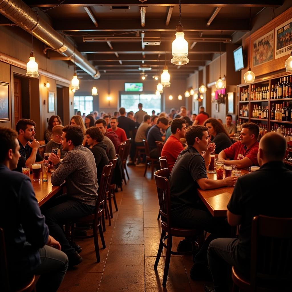 Fans Gathering at a Pub