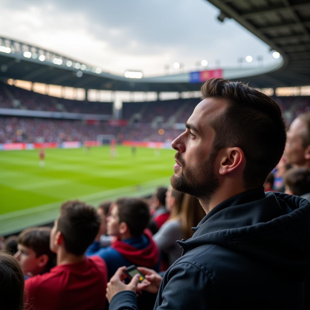 Fans engrossed in a match