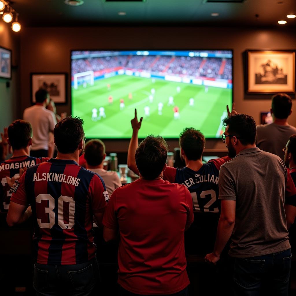 Football Fans Watching Match Together