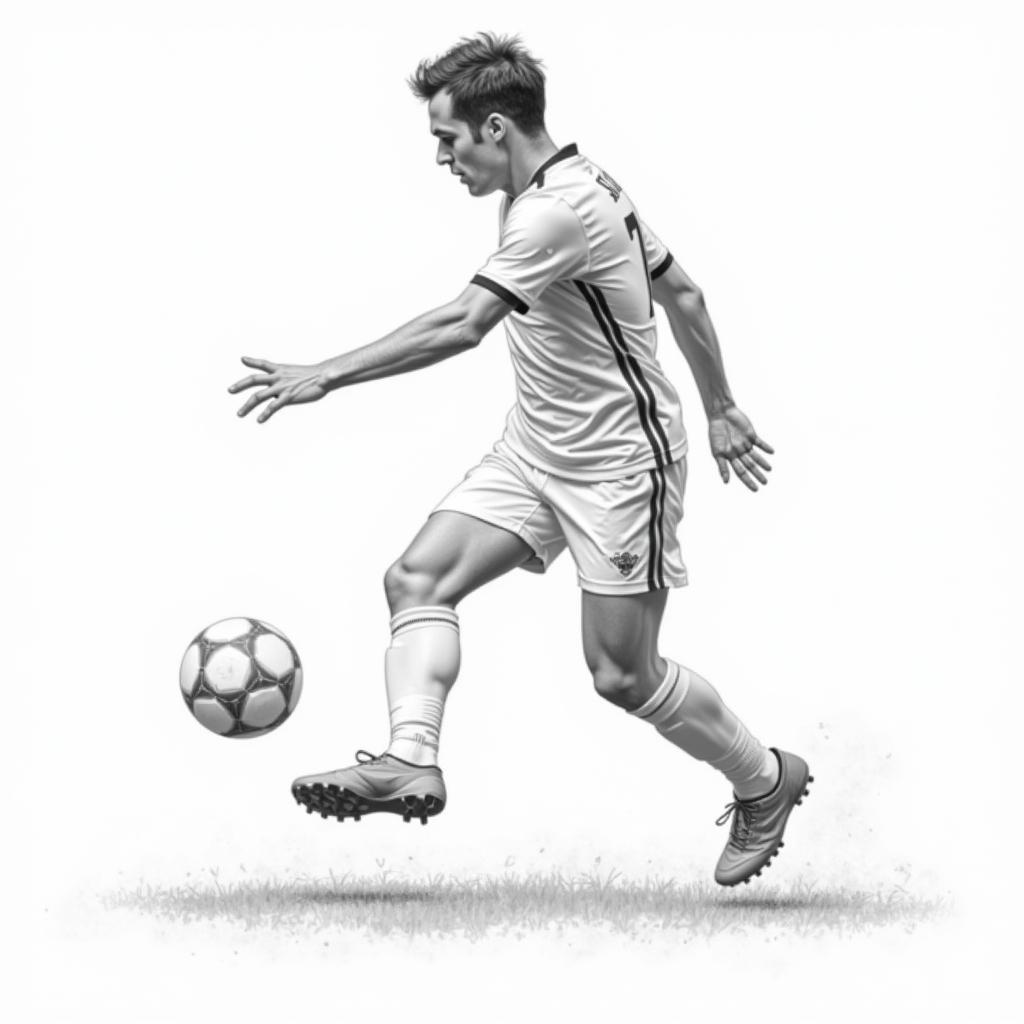 Dynamic Football Player Sketch