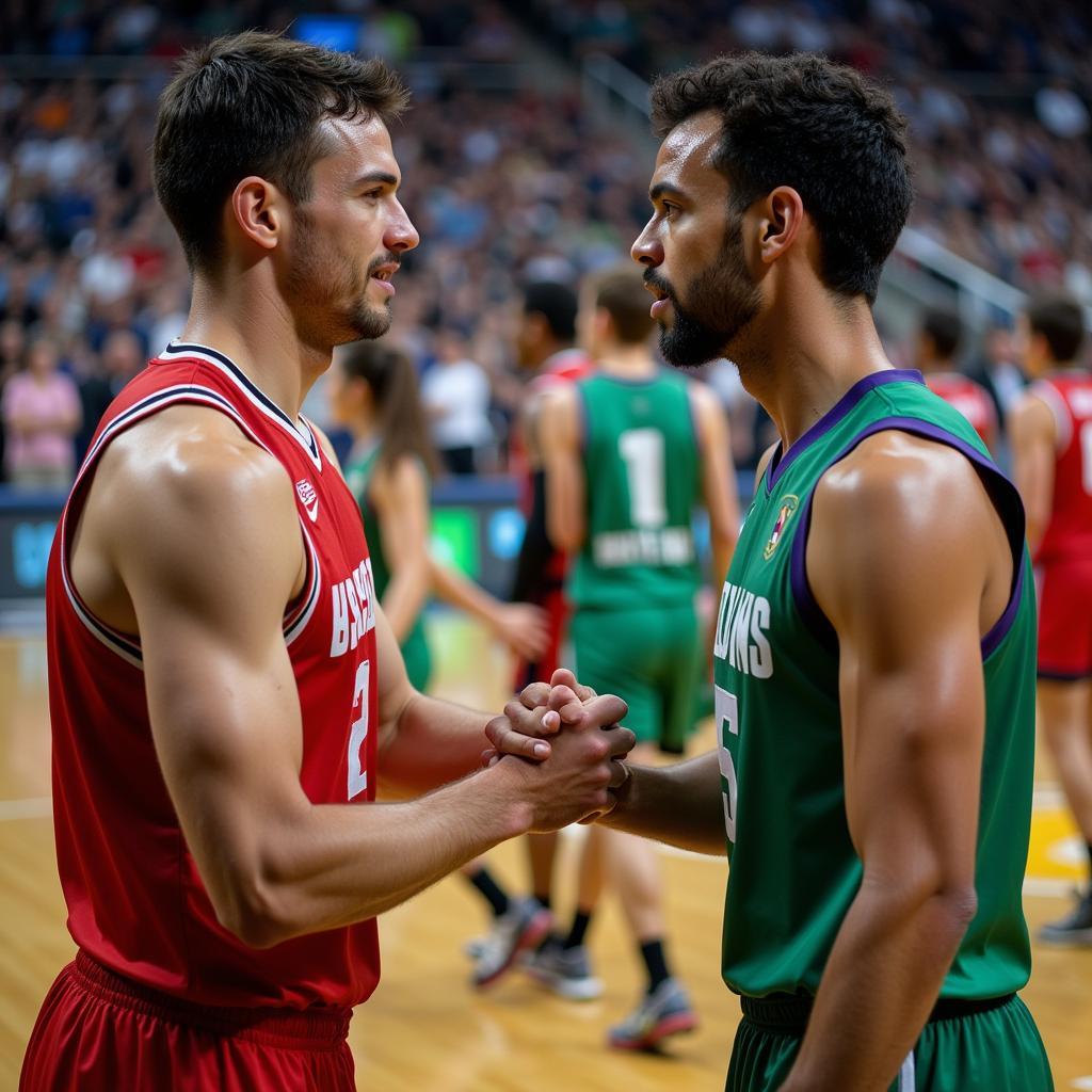 Football Rivals Shaking Hands