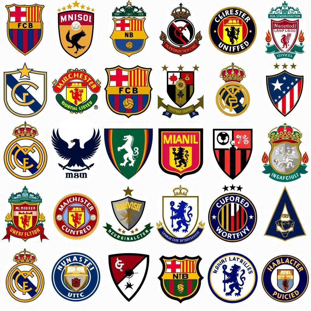 Collection of various football teams crests and logos