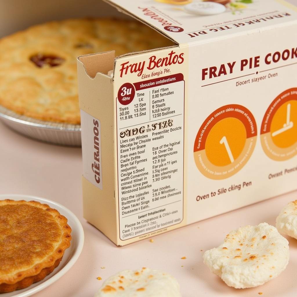 Fray Bentos pie packaging with cooking instructions