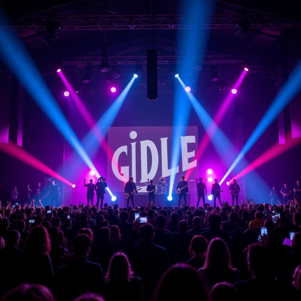 G IDLE performing at a concert