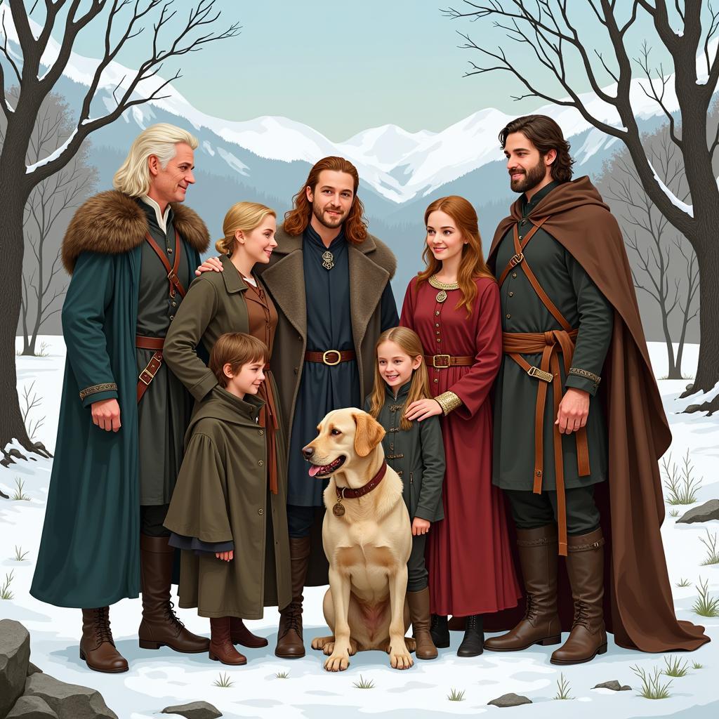 The Stark family reunion in fan art