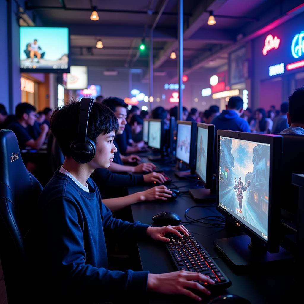 Bustling Gaming Cafe in Ho Chi Minh City