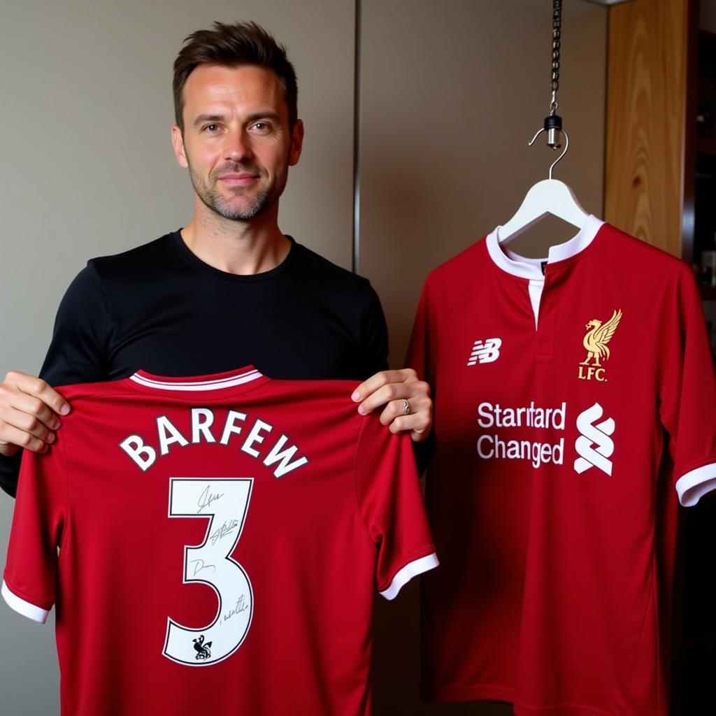 Gary Barlow in Liverpool jersey