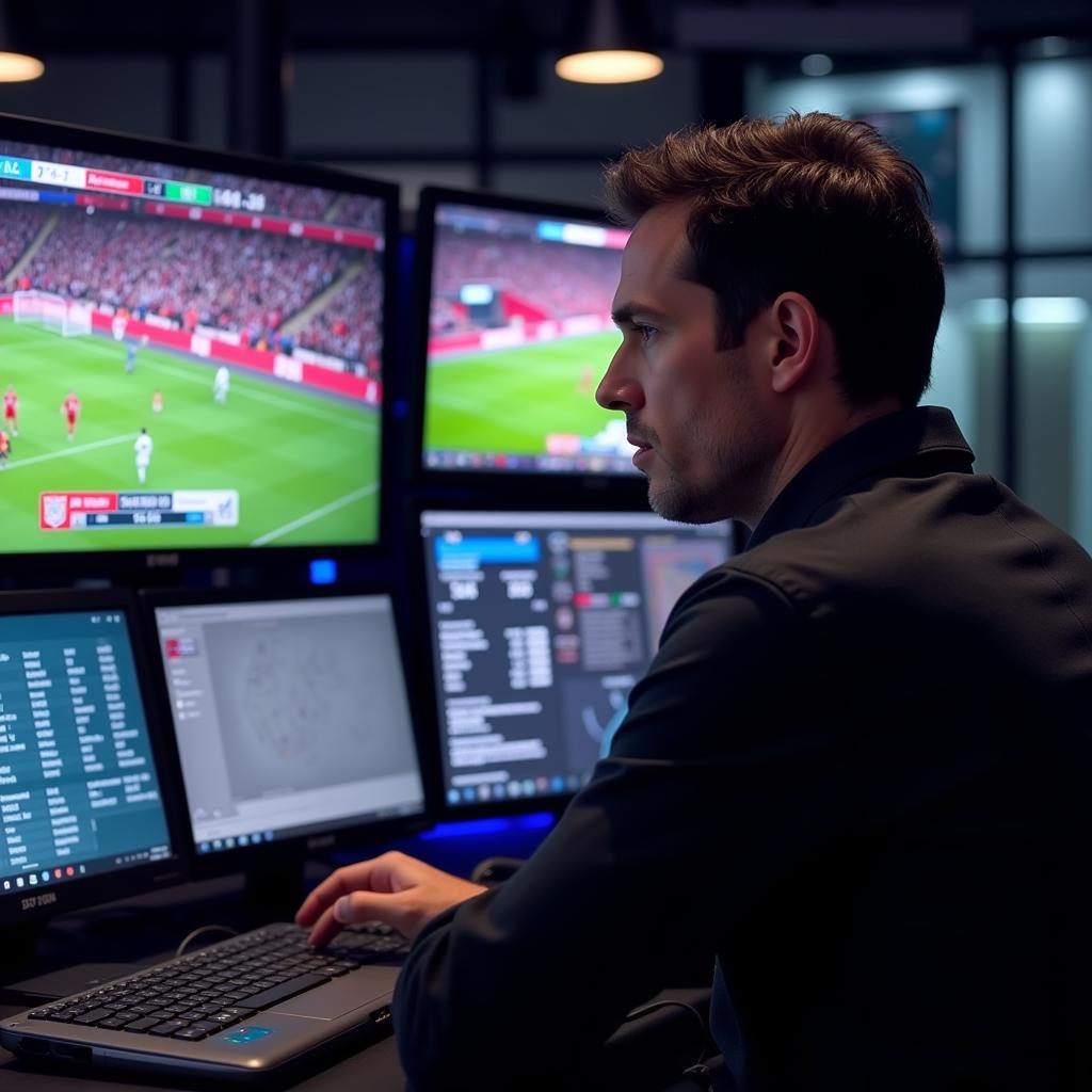 Gary Neville analyzes a Liverpool match in the Sky Sports studio