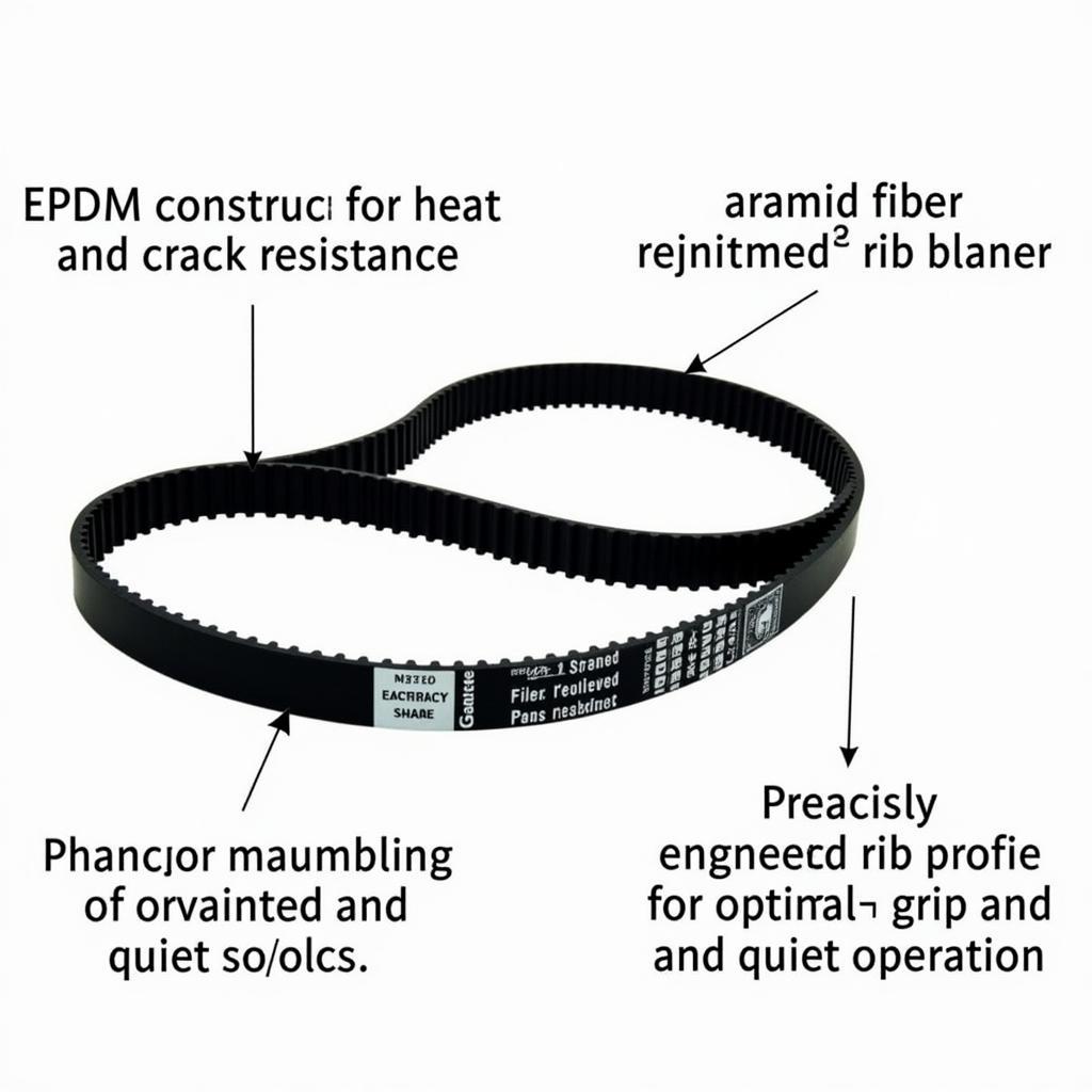 Close-up view of a Gates fan belt highlighting its features