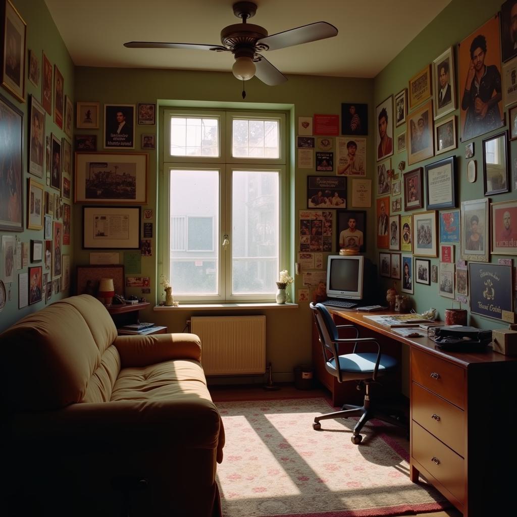 Gaurav's room decorated as a shrine for Aryan Khanna