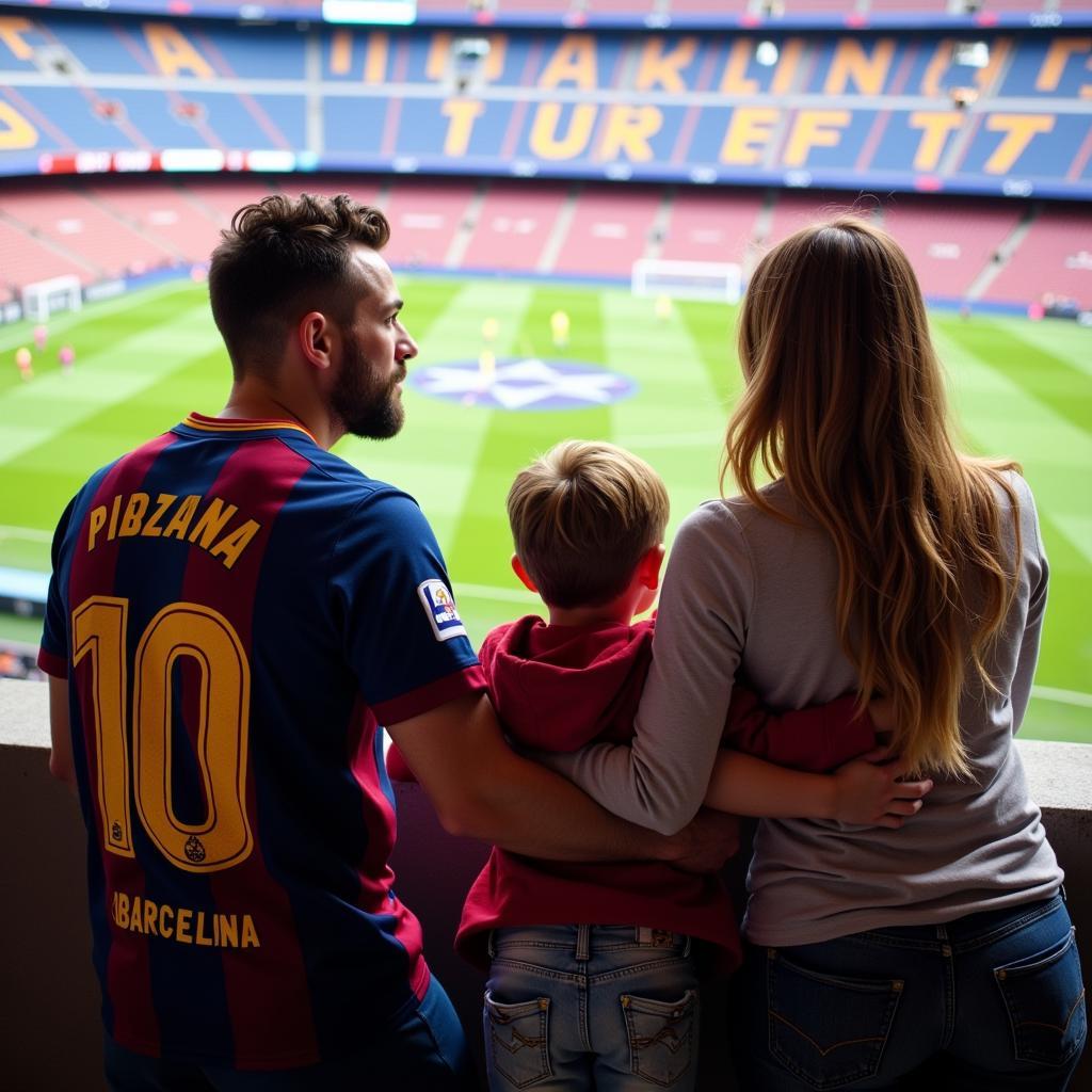 Gerard Piqué and Shakira at a football match