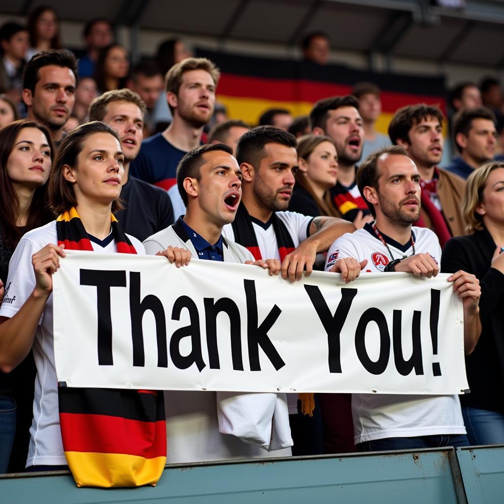 German fans showing support despite the defeat