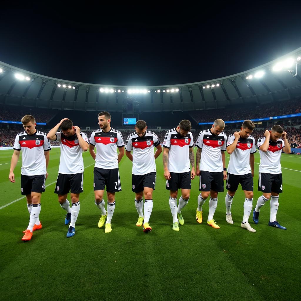 German players dejected after the final whistle