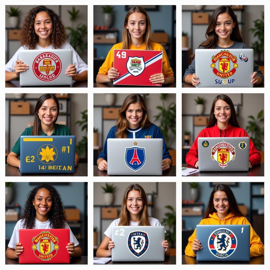 Girl Fans Sporting Stickers on Their Laptops