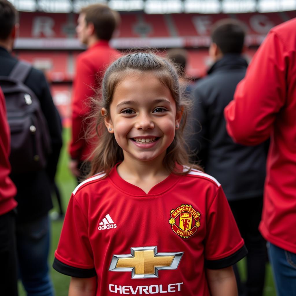 Young Girl Manchester United Fan at Old Trafford