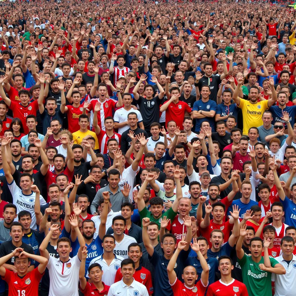 Fans from Different Countries Celebrating