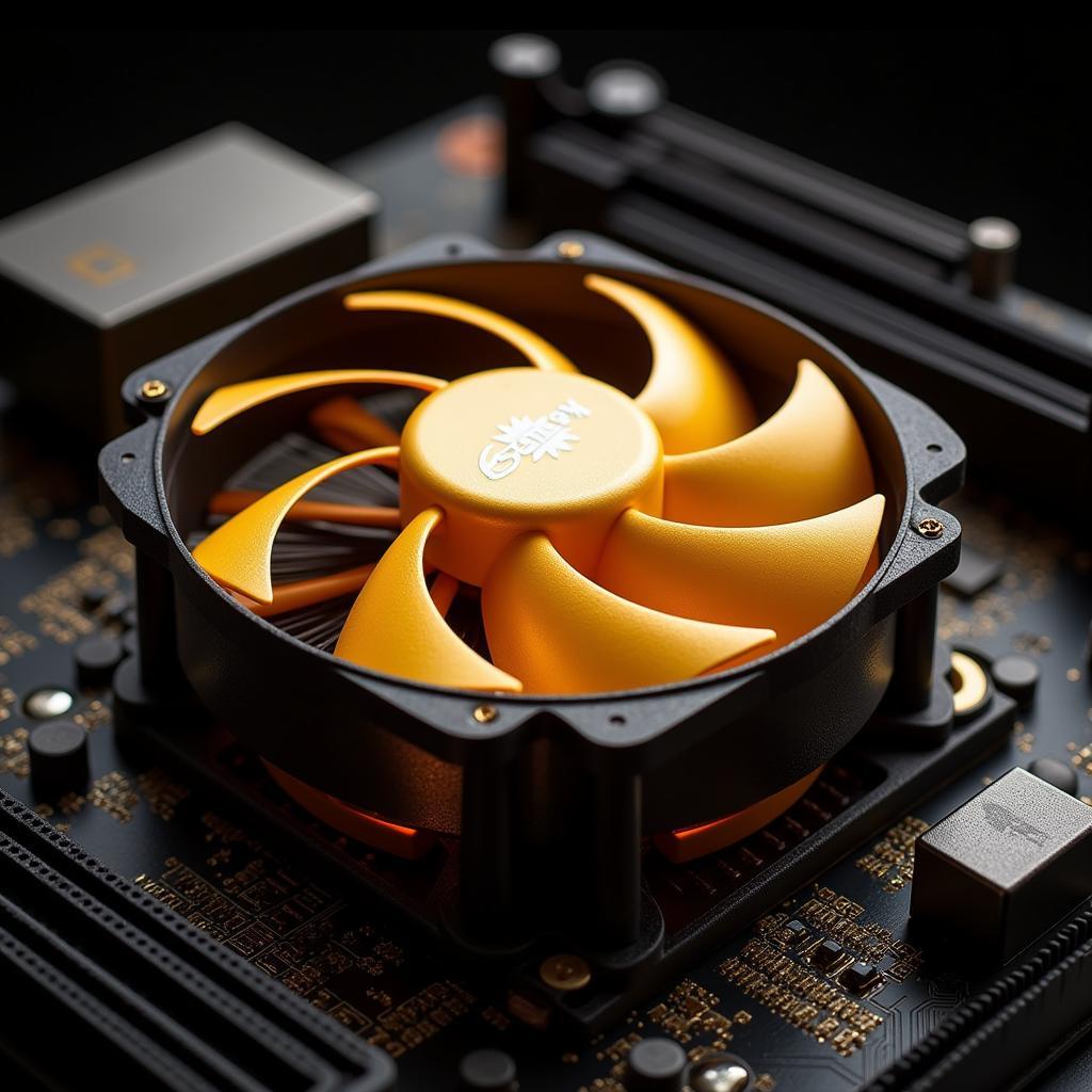 Golden Orb CPU Fan Cooling a CPU