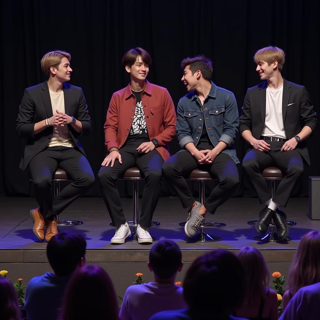 GOT7 members talking at fan meeting