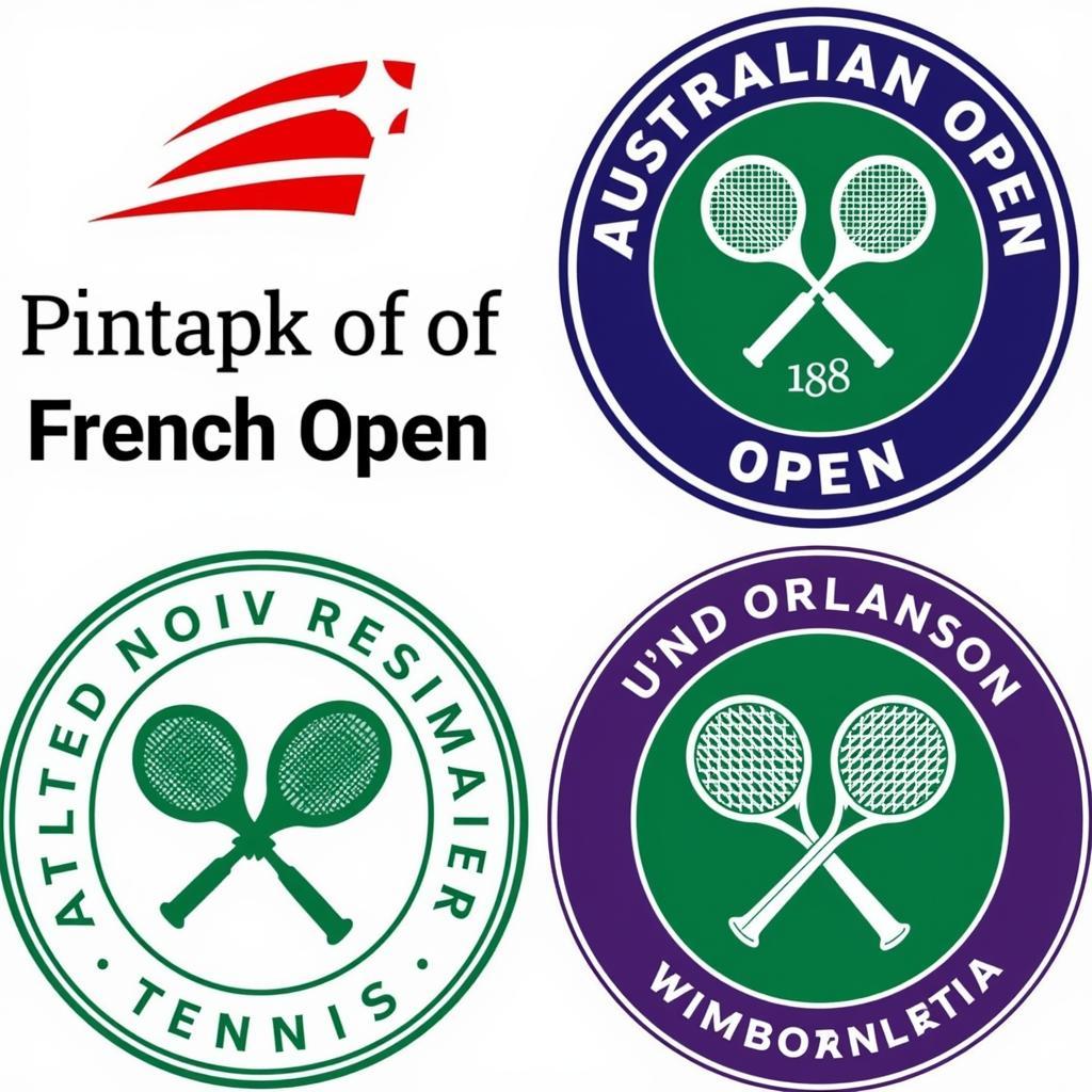 Logos of the four Grand Slam tennis tournaments