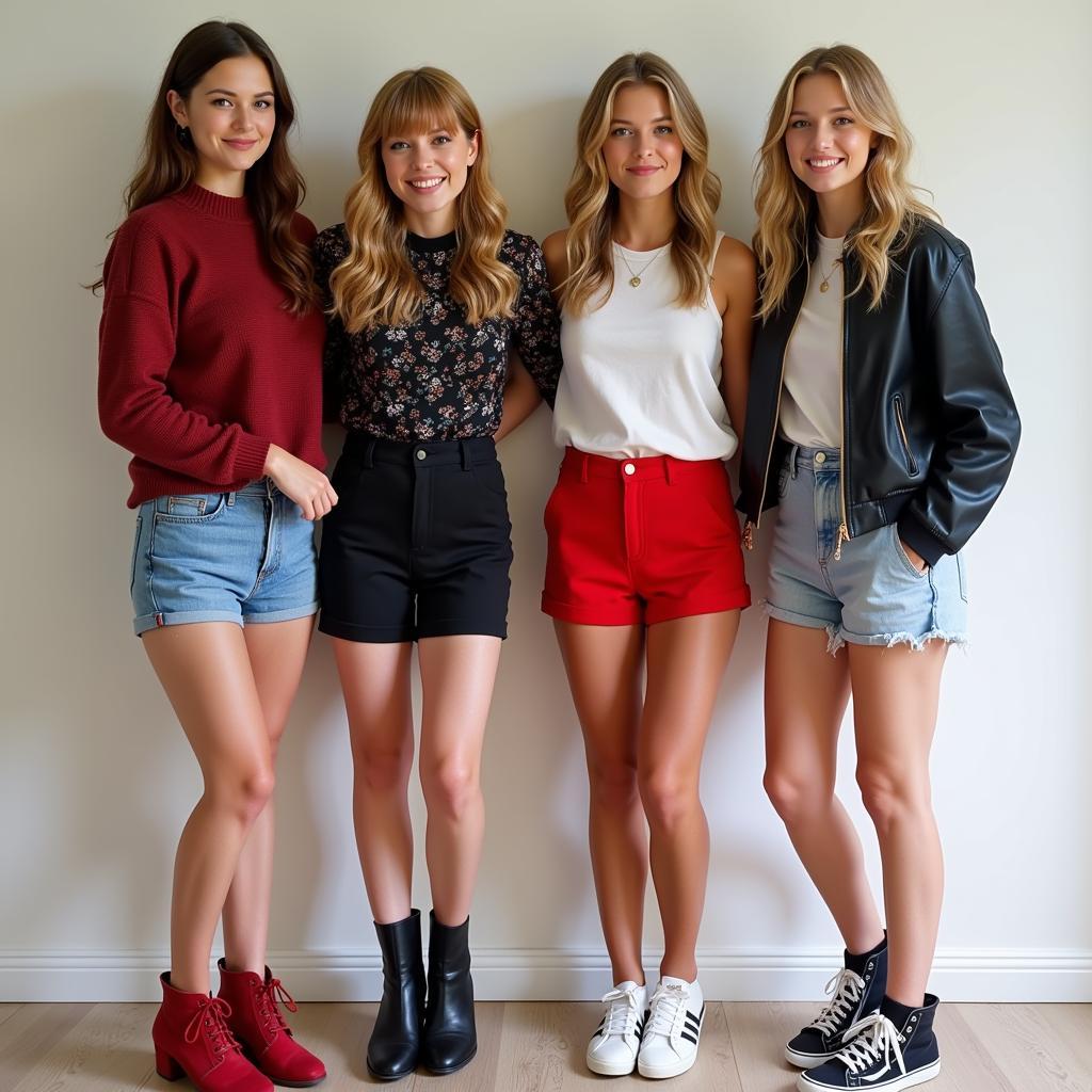 Group of friends dressed up in Taylor Swift inspired outfits