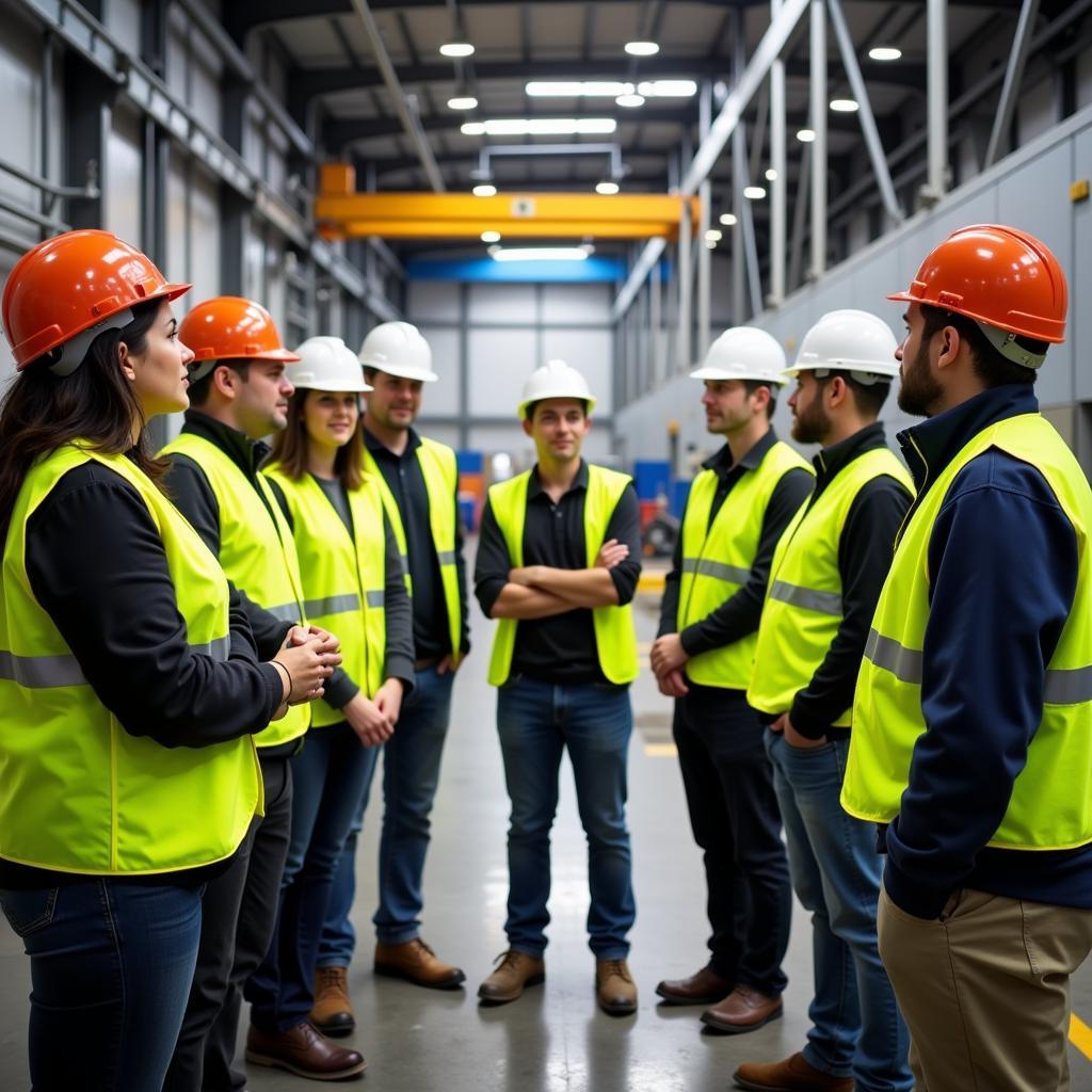 Group of people on a factory tour