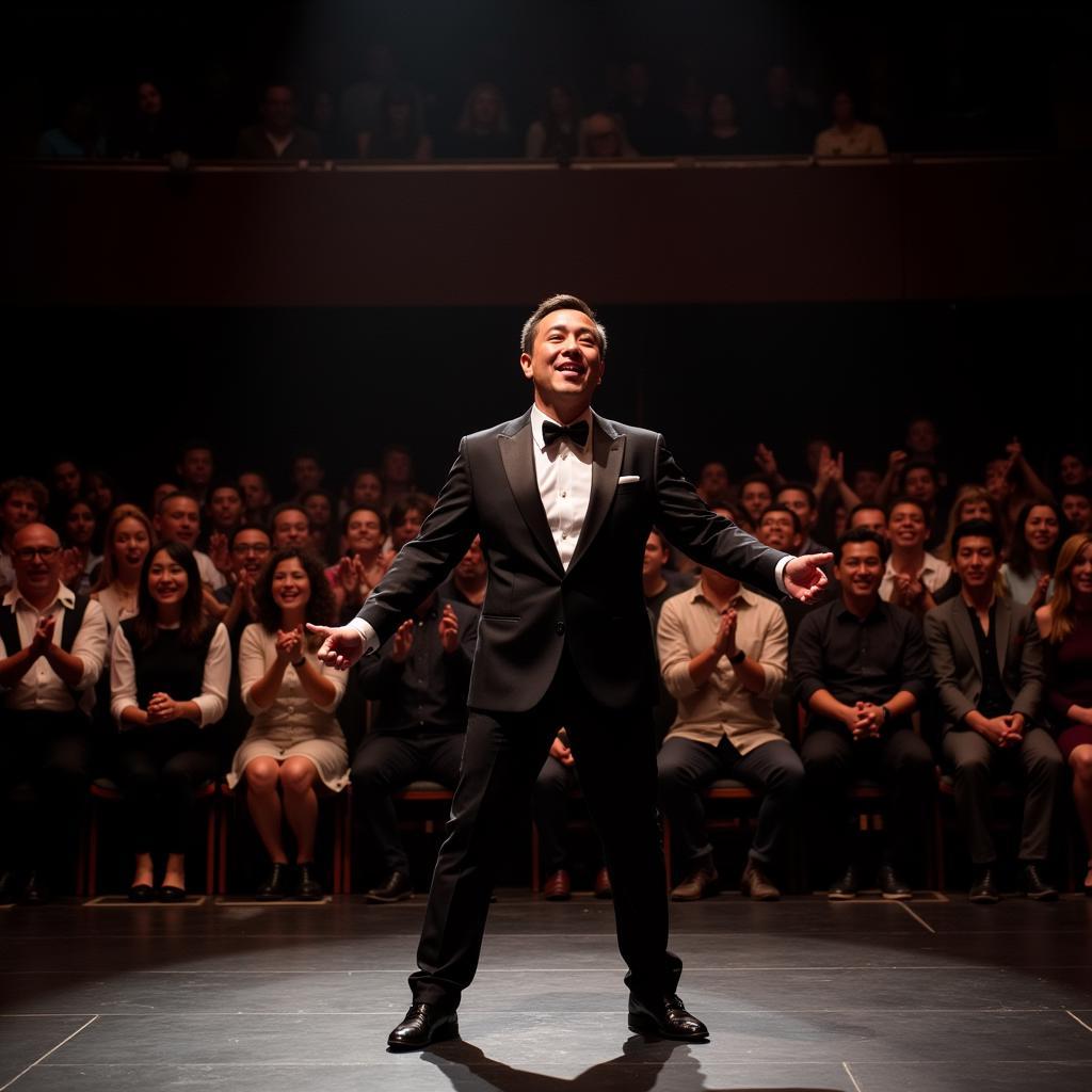 Hai Truong Giang captivating the audience during a live performance