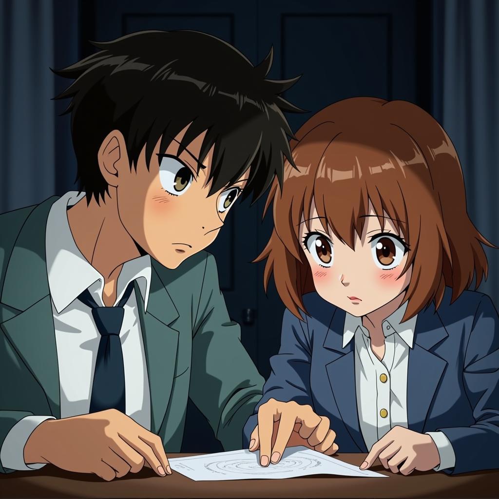 Haibara and Conan Solving a Case